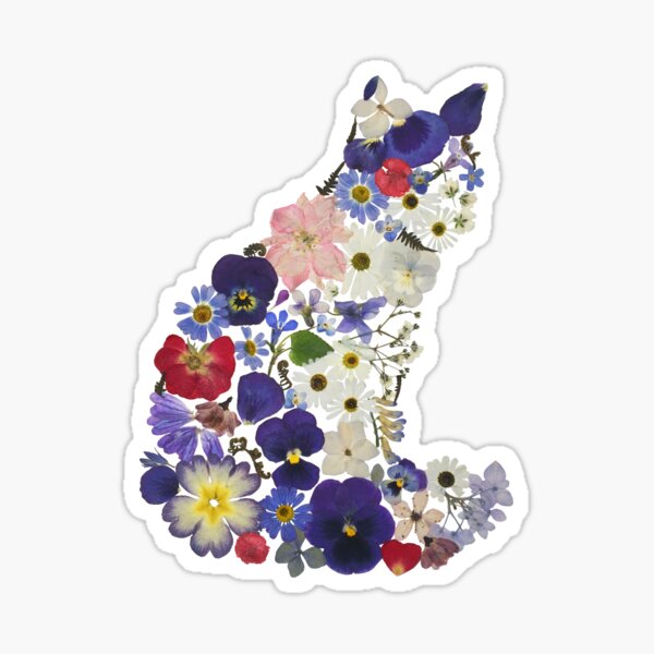 Artikelvorschau, Schildpattkatze mit gepressten Blumen entworfen und verkauft von Gifts With Nature.