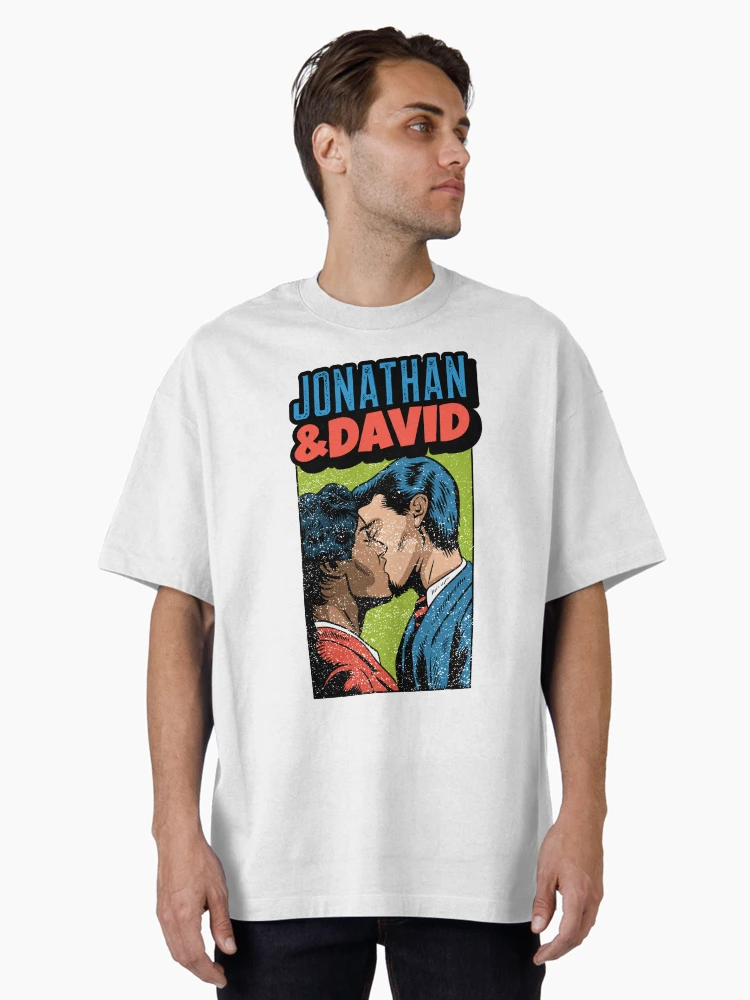 Thumbnail 2 von 7, Oversized T-Shirt, Jonathan & David - das süßeste schwule Paar der Bibel! Jüdischer Humor designt und verkauft von Amber Dove Studio.