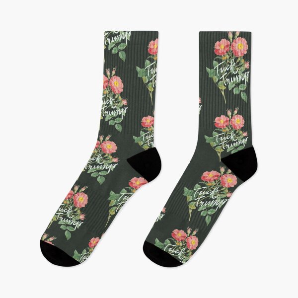 Artikelvorschau, Fuck Trump, Blumen Blumen Phantasie | Obszönität unhöflich cool Vintage realistische Blumen einige auf der Brust, böse Frau entworfen und verkauft von ibeargifts.