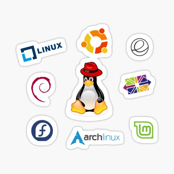 Item preview, Las principales distribuciones de Linux rodean a Tux designed and sold by Indite.