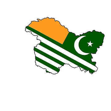 Artwork thumbnail, Kashmir map and flag sticker by zeyzeybaby