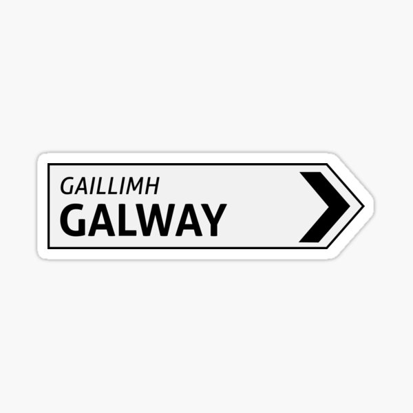 Aperçu de l'œuvre Poteau de signalisation irlandais de Galway créée et vendue par Neadski.