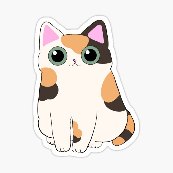 Artikelvorschau, Dreifarbige, pummelige Schildpattkatze entworfen und verkauft von StickersGeneral.