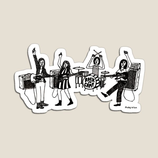 Item preview, Campamento de rock para niñas de Darren Shakey designed and sold by The Shakey Elevator Drawing Co..