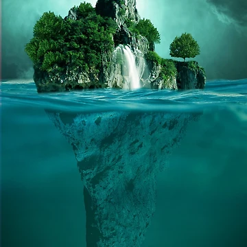 Artwork thumbnail, Floating Island Surreal by DarkHumorstore