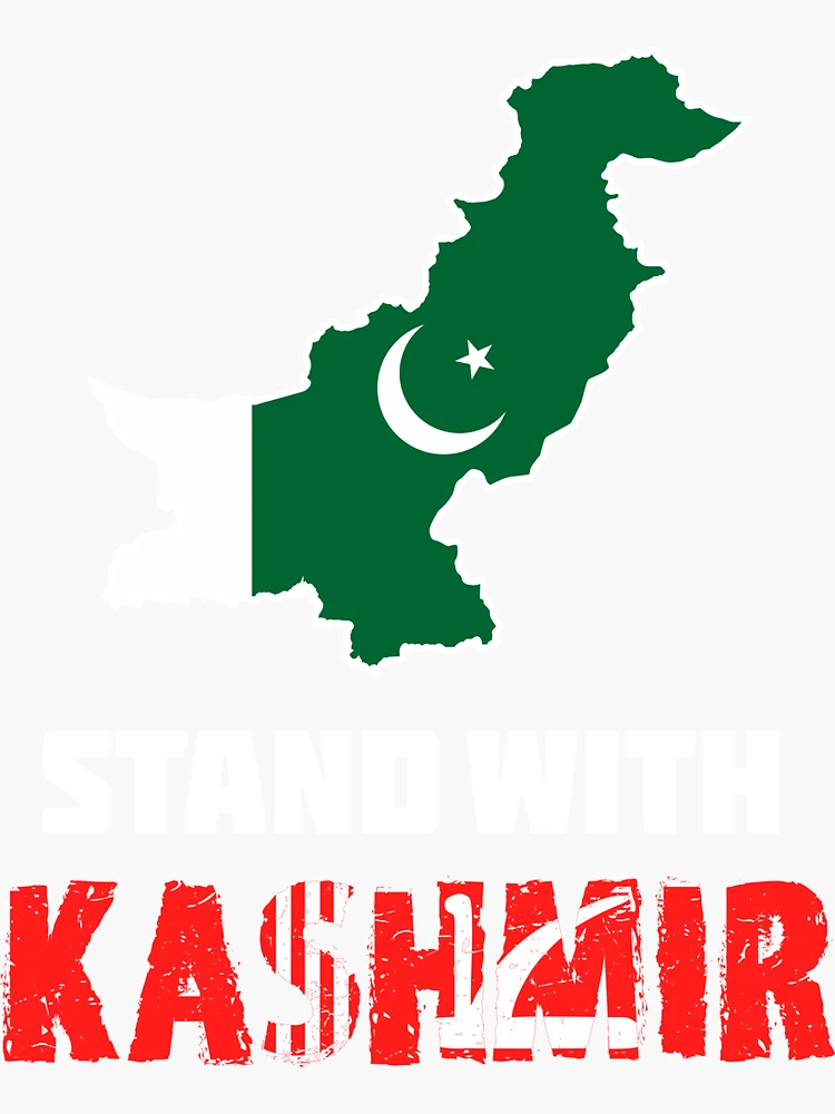 Thumbnail 3 of 3, Sticker, pakistan stand with kashmir designed and sold by hadlamcom.