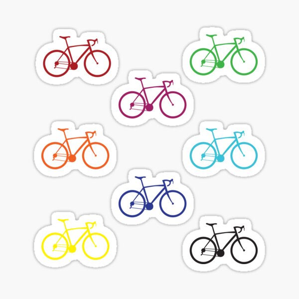 Aperçu de l'œuvre Pack d'autocollants de vélo arc-en-ciel créée et vendue par vivgd.