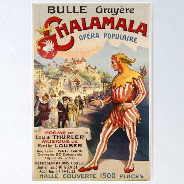 Aperçu de l'œuvre retro bulle gruyere chalamala opera populaire créée et vendue par CorasPosters.