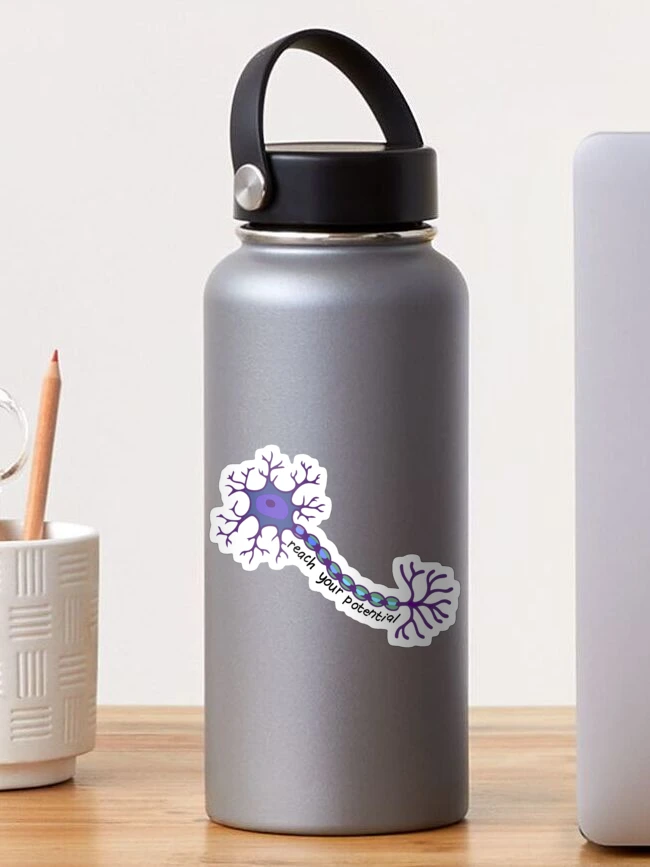 Thumbnail 1 von 3, Sticker, Erreichen Sie Ihr Potenzial - Neuron Brain Motivation designt und verkauft von J Bigglesworth.