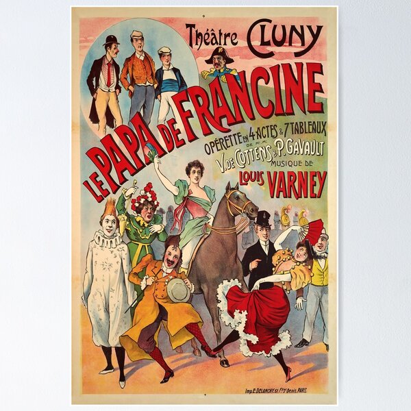 Aperçu de l'œuvre retro le papa de francine theatre cluny créée et vendue par CorasPosters.
