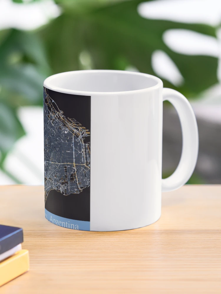 Aperçu 1 sur 6. Mug à café avec l'œuvre Carte de Buenos Aires, Argentine créée et vendue par ac-aguilera.