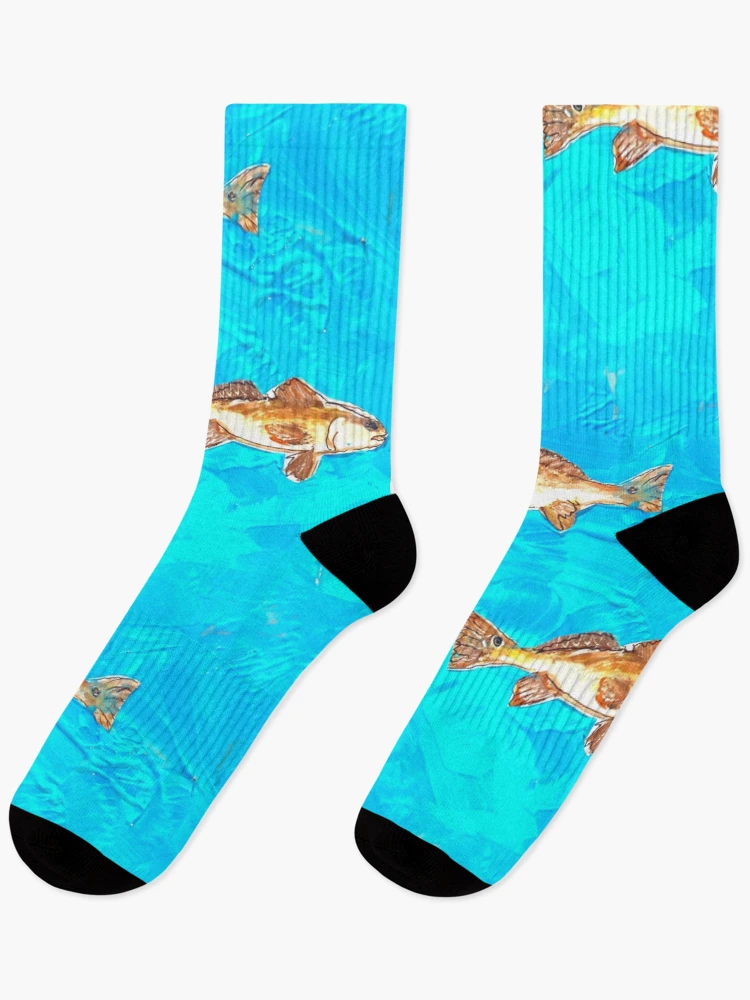 Thumbnail 1 of 5, Socks, Light Blue Redfish designed and sold by N2THEBLUE.