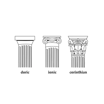Artwork thumbnail, Greek Columns Minimalist Design with Names by maddsmary