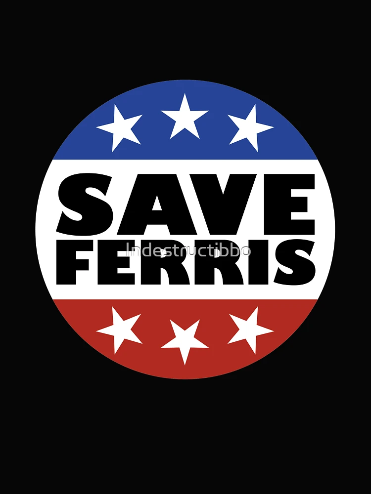Aperçu 4 sur 4. T-shirt boxy avec l'œuvre Sauver le badge Ferris créée et vendue par Indestructibbo.