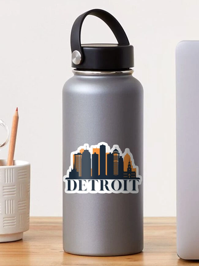Aperçu 1 sur 3. Sticker avec l'œuvre Détroit Skyline créée et vendue par StickyFun.