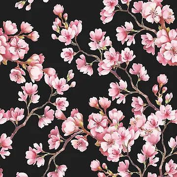 Artwork thumbnail, cherry blossom pattern by virilamissa