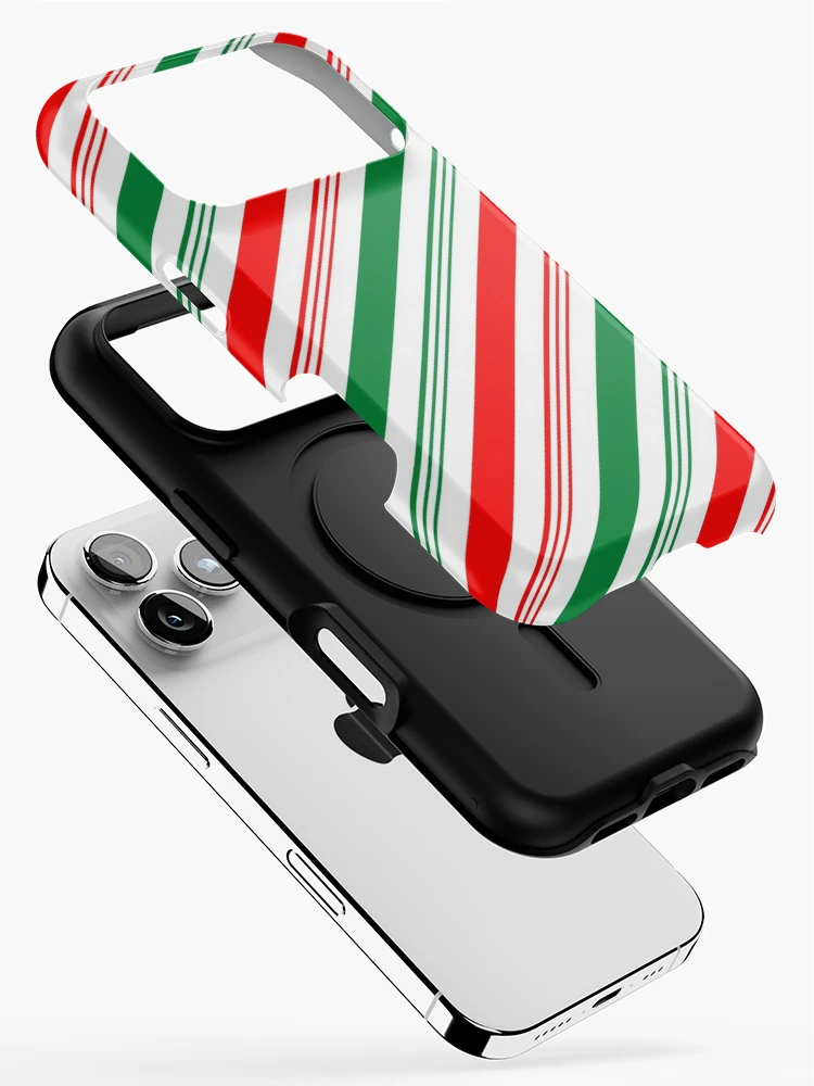 Thumbnail 2 of 4, iPhone Case, red and green candy cane designed and sold by izzigrace6.