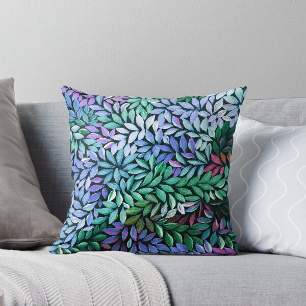 Aperçu de l'œuvre Australian Aboriginal Art Medical Leaves Rose Violet Turquoise créée et vendue par GhostGumDesigns.