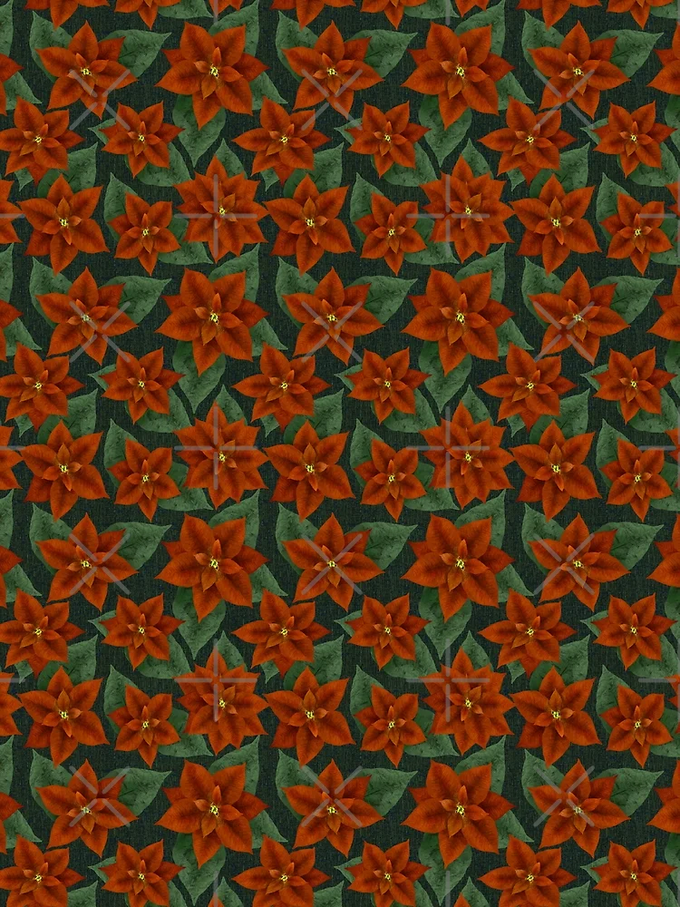 Thumbnail 3 of 3, Scarf, Poinsettia pattern designed and sold by Amilia Korre.