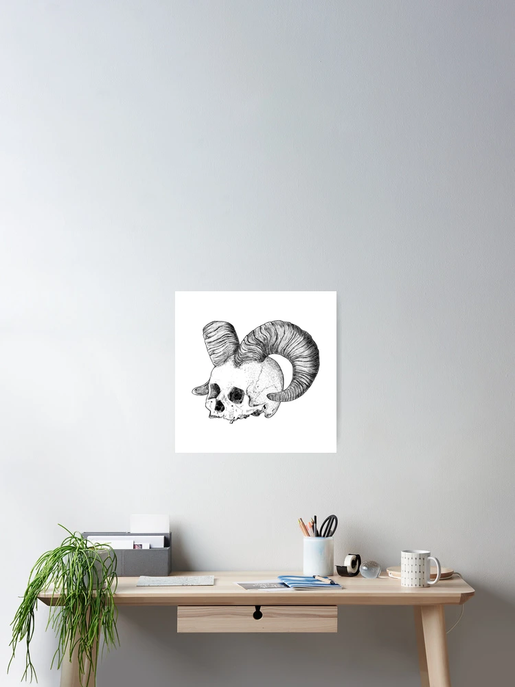 Thumbnail 2 of 3, Poster, Demon Skull designed and sold by CasmahCreations.