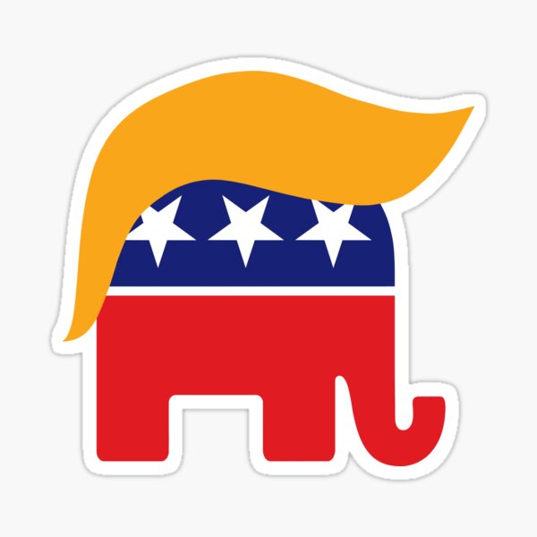 Artikelvorschau, Donald Trump GOP republikanisches Elefantenhaar-Logo entworfen und verkauft von Inside Out Designs.