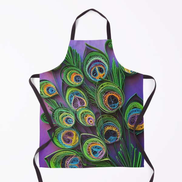Item preview, Vivid peacock quilled feathers on purple background (THIS IS A PRINT) designed and sold by folkyouall.