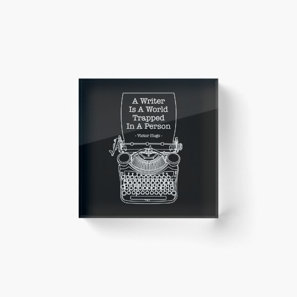 Aperçu de l'œuvre Un écrivain est un monde piégé dans une personne Citation de la machine à écrire de l'auteur créée et vendue par GrandeDuc.