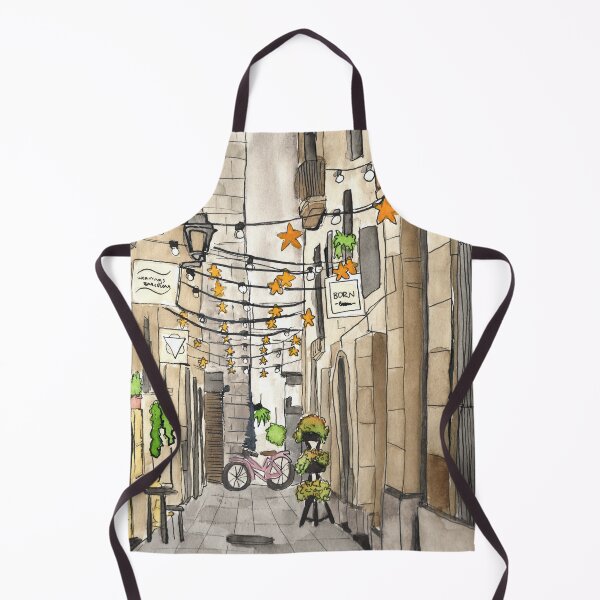 Item preview, Barcelona Barrio Gótico Watercolor Painting designed and sold by watercolornikki.