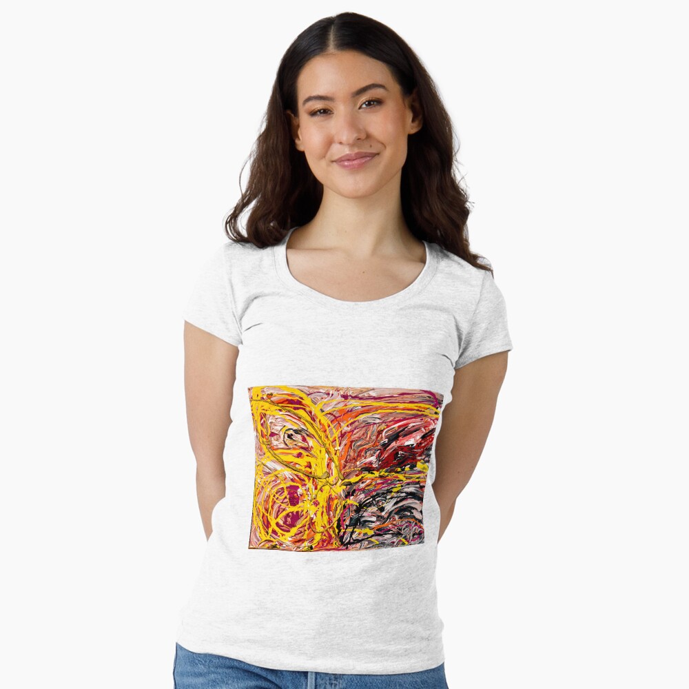 Vista previa del artículo con la obra «Camiseta entallada de cuello ancho», diseñado y vendido por Quantumheart.