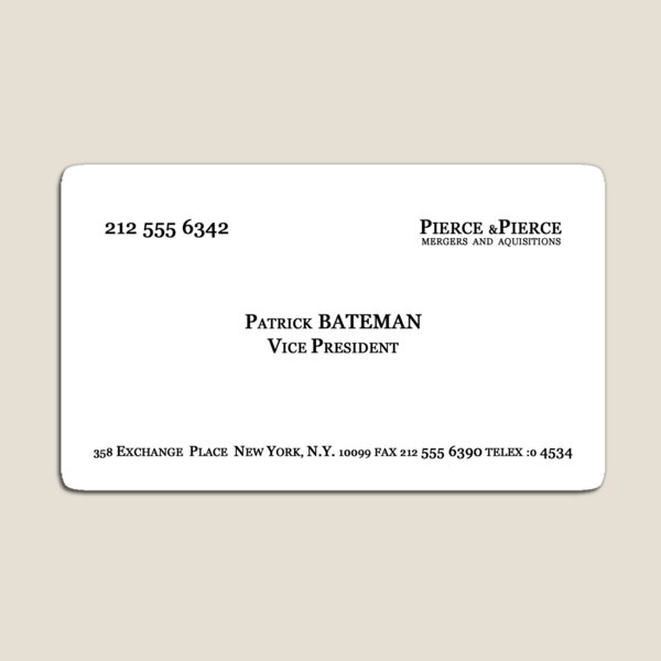 Artikelvorschau, Amerikanische Psycho - Patrick Bateman Visitenkarte entworfen und verkauft von skanuj.