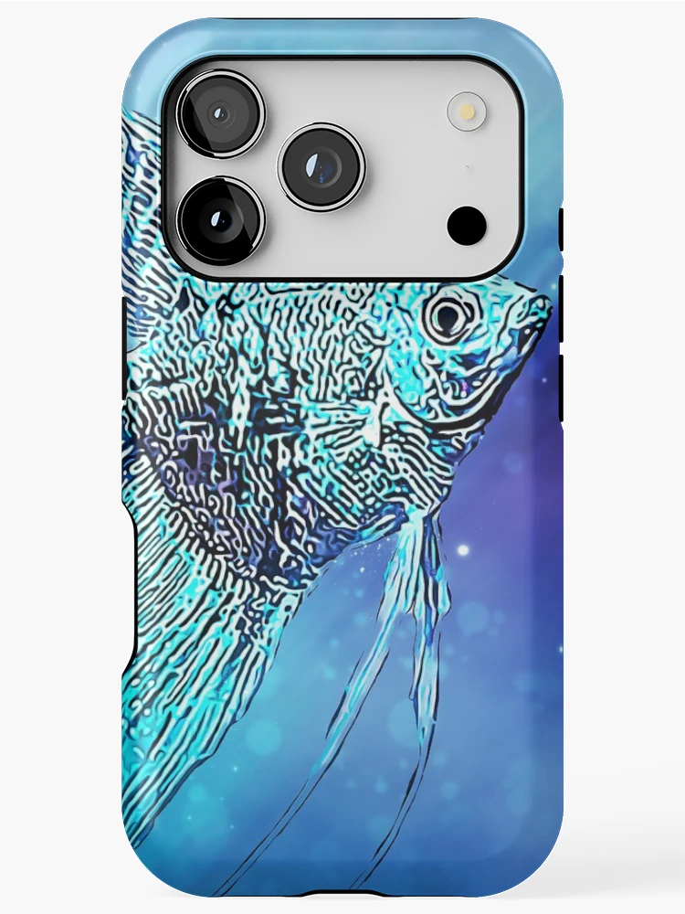 Thumbnail 1 of 4, iPhone Case, Angelfish Phillipine Blue designed and sold by GFishy.