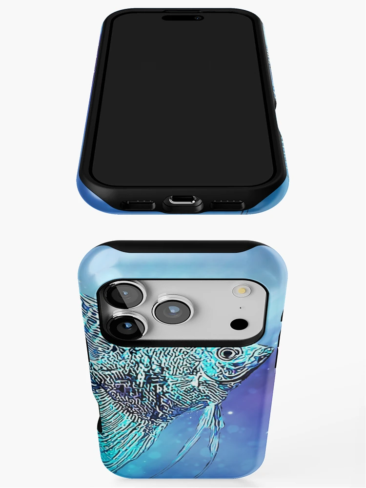 Thumbnail 3 of 4, iPhone Case, Angelfish Phillipine Blue designed and sold by GFishy.