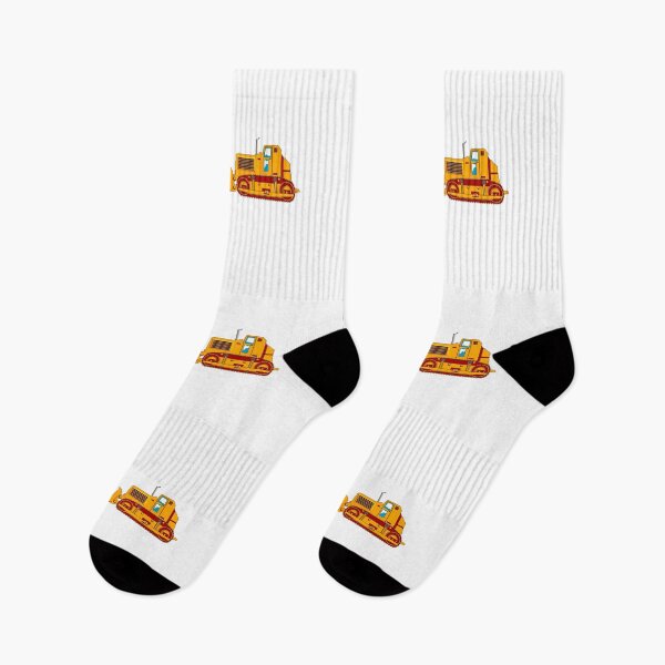 Item preview, tractor socks, construction socks, job socks, men at work socks, large equipment socks, working socks designed and sold by teeandmilkco.