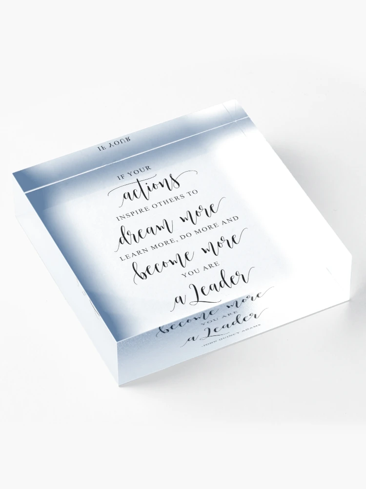 Imagen 4 de 5, Bloque acrílico con la obra Si sus acciones inspiran a otros, Cita de John Quincy Adams, Cita de liderazgo, Regalo del jefe, diseñada y vendida por aenaonartwork.