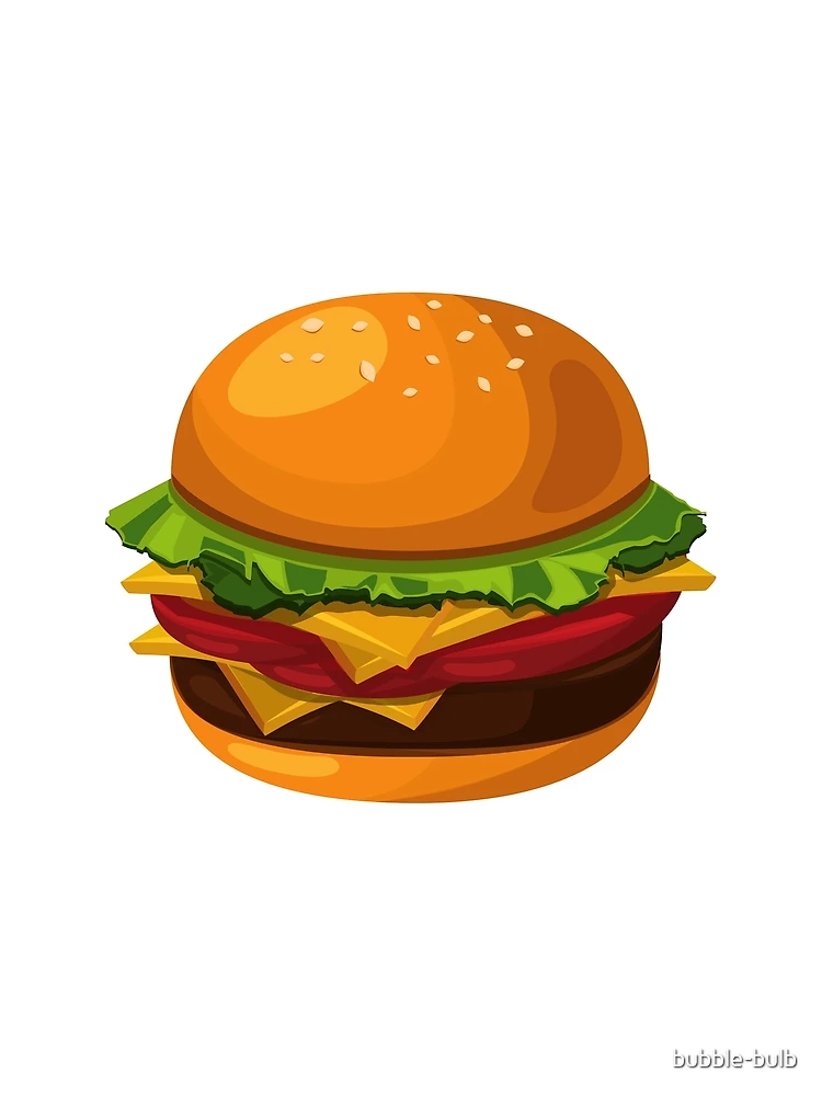 Thumbnail 3 von 3, Tuch, Cartoon Burger designt und verkauft von bubble-bulb.