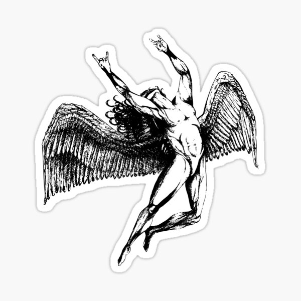 Aperçu de l'œuvre ICARUS LANCE LES CORNES - noir *superbes designs NON RÉPERTORIÉS dans mon portfolio* créée et vendue par sleepingmurder.