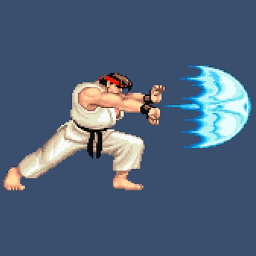 Artwork thumbnail, RYU FIREBALL ATTACK by PIXLTEES