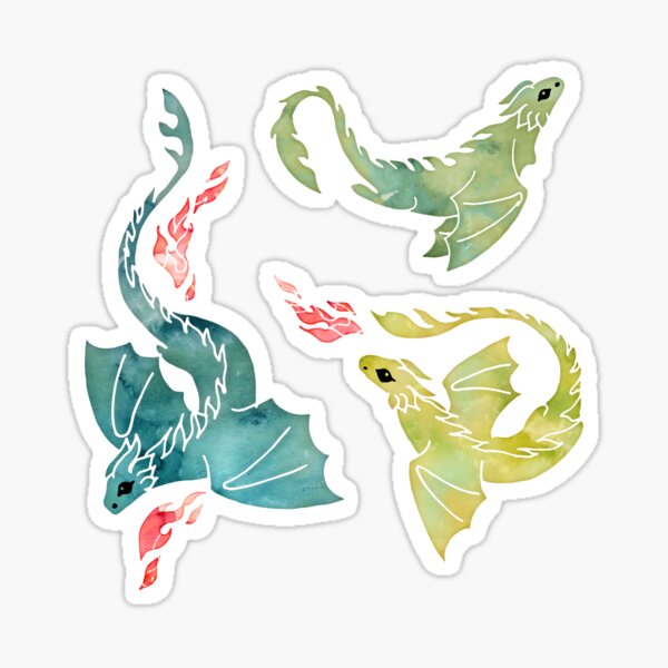 Item preview, Dragón fuego turquesa y verde designed and sold by adenaJ.