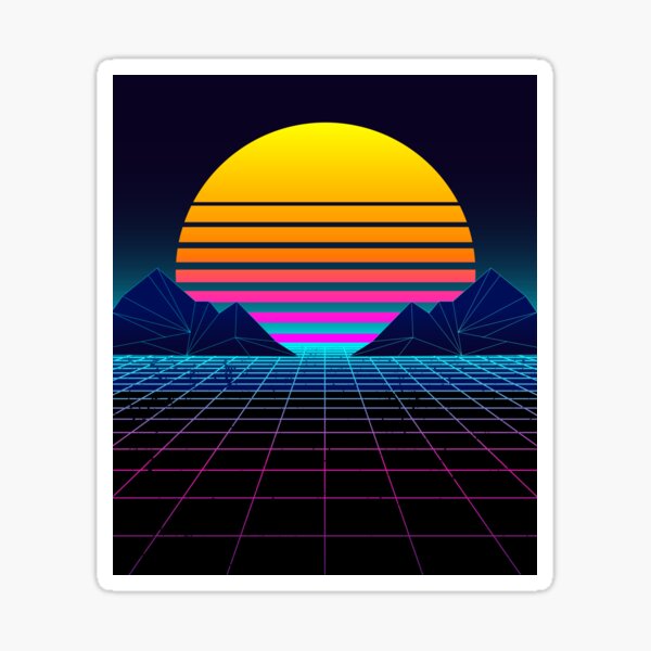 Aperçu de l'œuvre Futuriste Neon Sunset Retrowave créée et vendue par MaiZephyr.