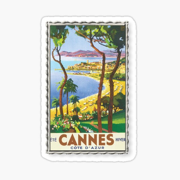 Aperçu de l'œuvre Art encadré vintage Cannes France créée et vendue par SoldierAlways.