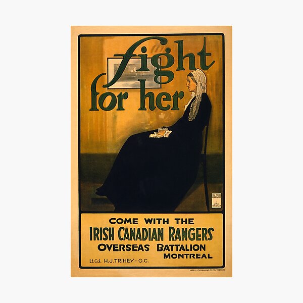 Item preview, La madre de Whistler - Lucha por ella - Ven con los Rangers canadienses irlandeses - 1915 designed and sold by warishellstore.