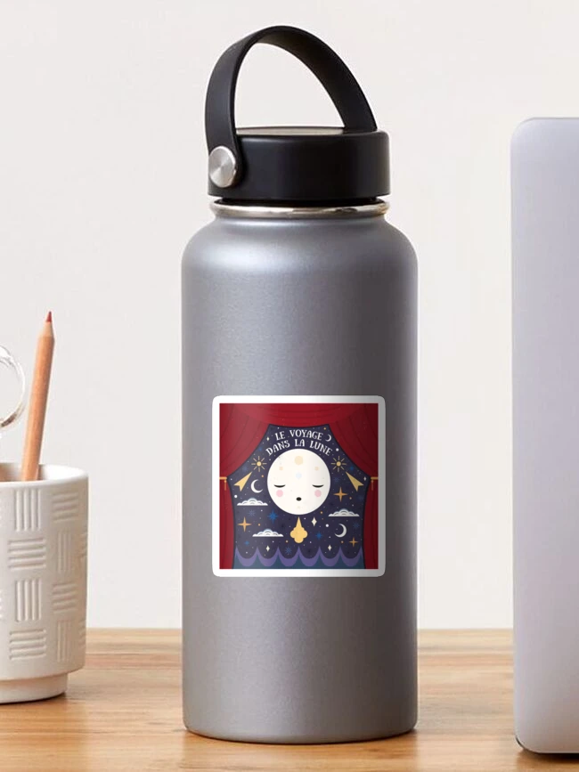 Aperçu 1 sur 3. Sticker avec l'œuvre Un voyage sur la lune créée et vendue par CarlyWatts.