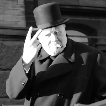 Aperçu de l'œuvre Winston Churchill V Day V signe 1945 de WallArt01