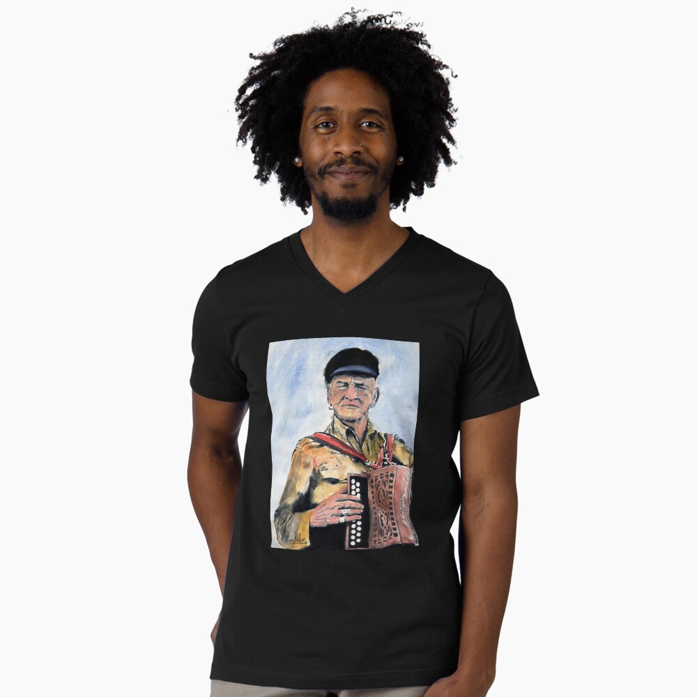 Vista previa del artículo con la obra «Camiseta de cuello en V», diseñado y vendido por BuyIrishArt.