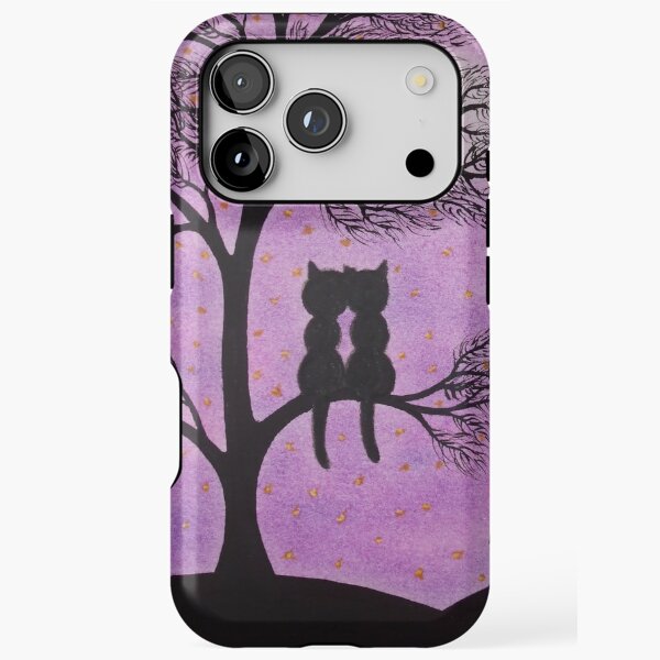 Artikelvorschau, Liebes-Katzen im Baum mit Mond und Sternen entworfen und verkauft von ClaudinesArt.