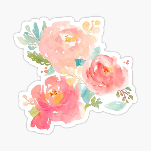 Artikelvorschau, Pfingstrosen Aquarell Bouquet entworfen und verkauft von junkydotcom.