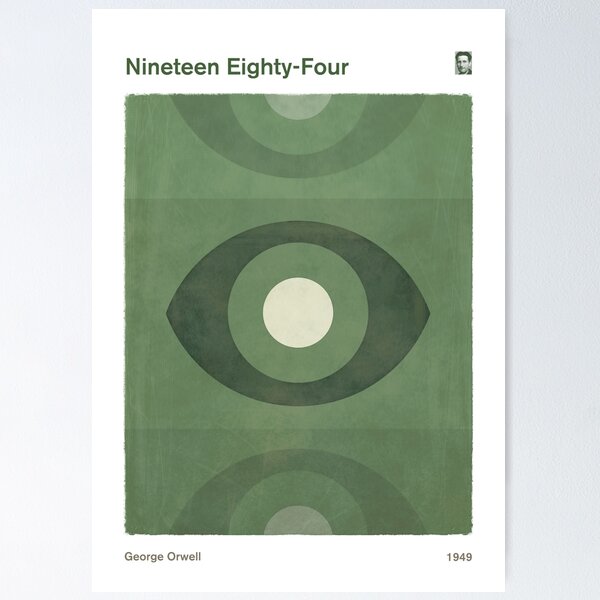 Item preview, Mil novecientos ochenta y cuatro, arte literario minimalista distópico de George Orwell para amantes de los libros designed and sold by RedHillPrints.