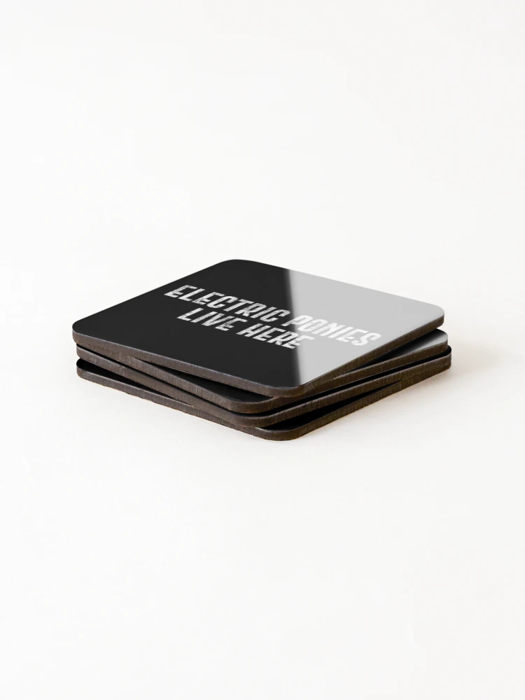 Thumbnail 4 of 5, Coasters (Set of 4), Electric Ponies Live Here Roughened designed and sold by zealology.