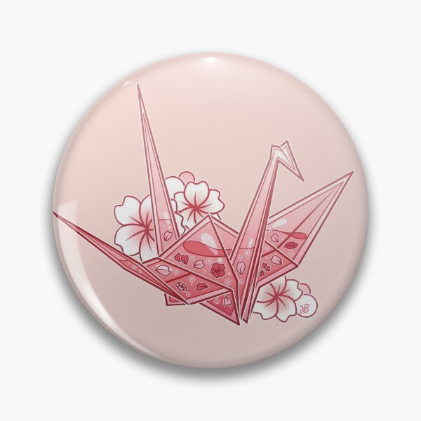 Aperçu de l'œuvre Grue en origami Sakura en verre créée et vendue par heysoleilart.