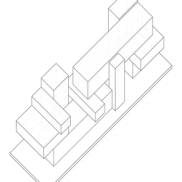 Artwork thumbnail, Wireframe Axonometric Drawing by Arkneer